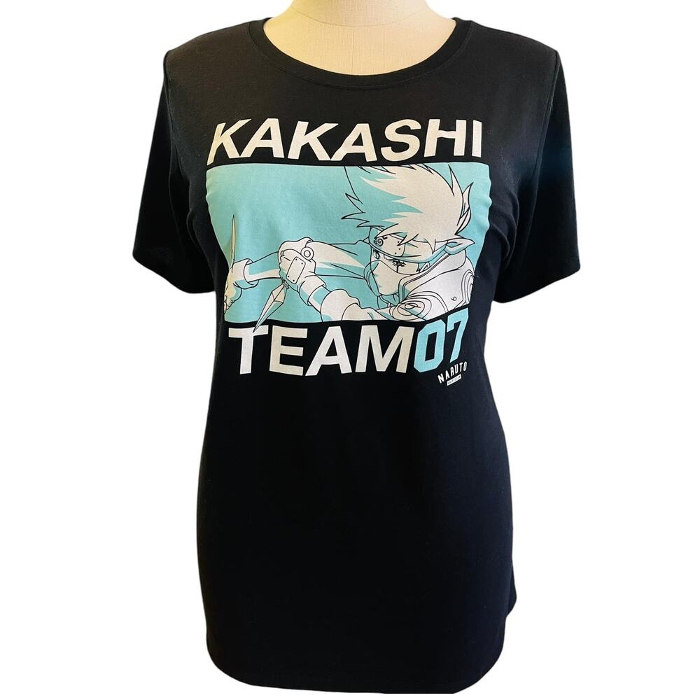 Torrid 2 (2X 18/20) Naruto Kakashi Team 07 Anime Punk Gothic Graphic Tee TShirt